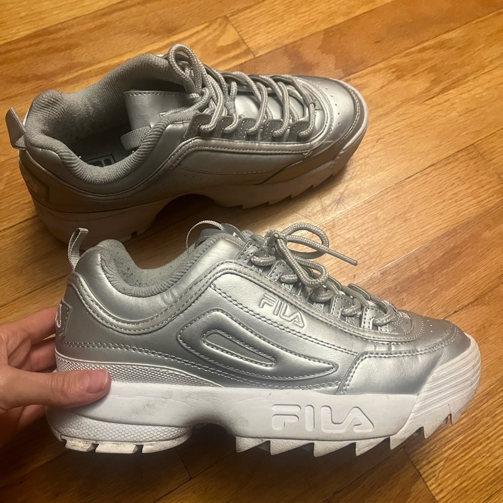 Fila Metallic Silver Sneakers